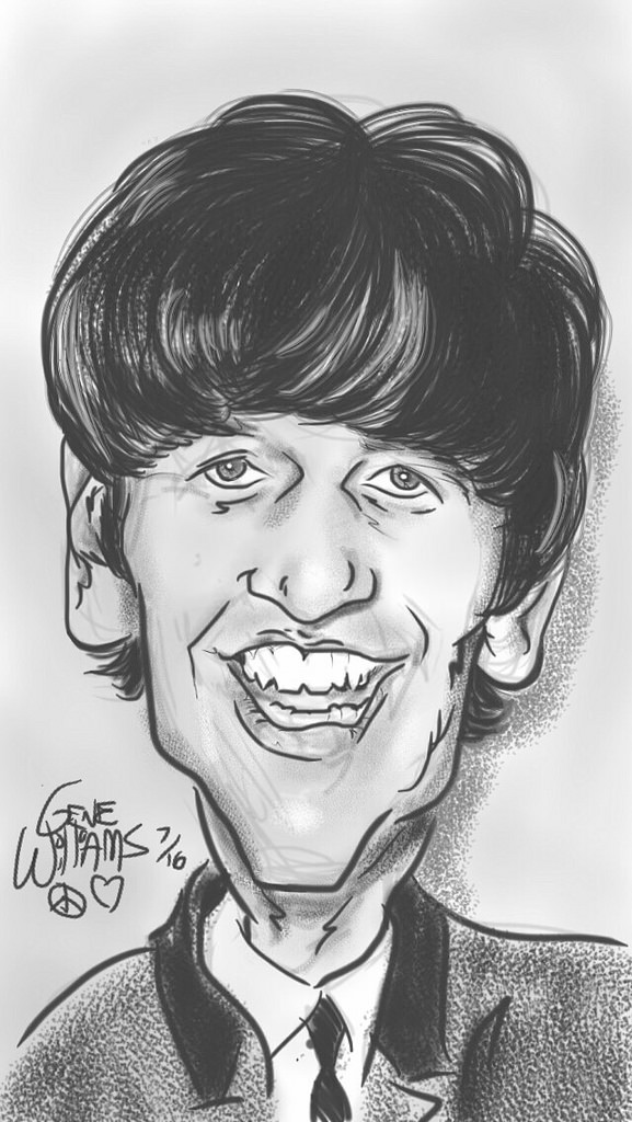 577x1024 Ringo Starr By Gwiz Artistmusician Gene Williams Mobile - Ringo Starr Sketch