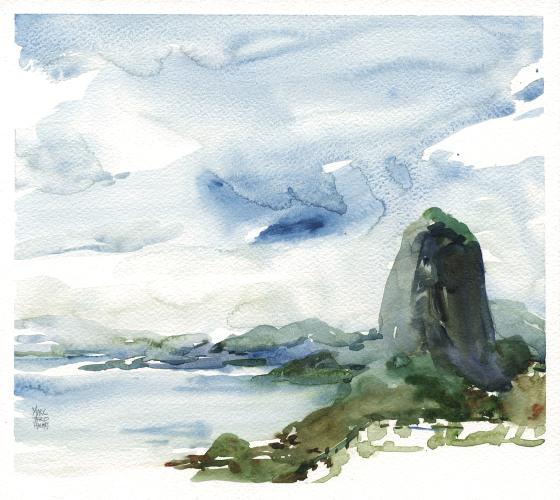 1119x1000 Watercolor Sketching In Rio De Janeiro The Three Big Shapes - Rio De Janeiro Sketch