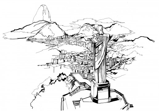 516x361 Sketch Illustrated Maps - Rio Sketch