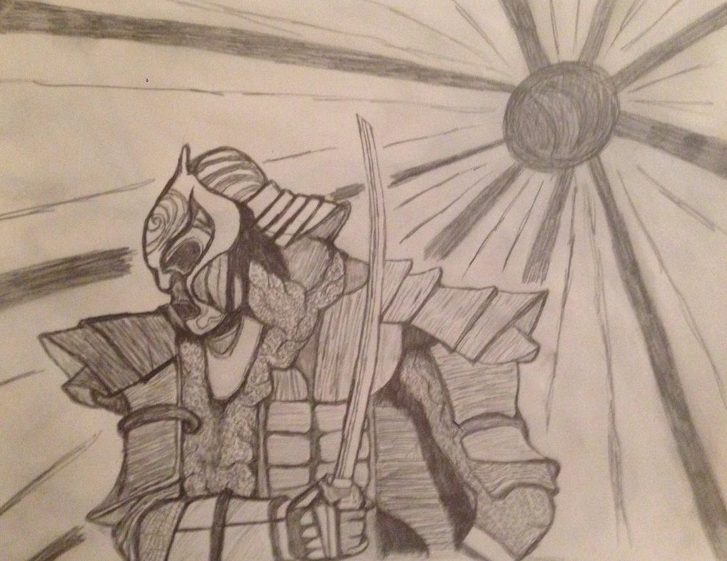 1018x785 Samurai Pencil Sketch Rising Sun By Dreamkillr - Rising Sun Sketch