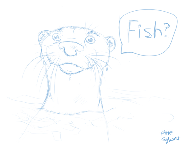 644x512 River Otter Sketch By Missecho - River Otter Sketch