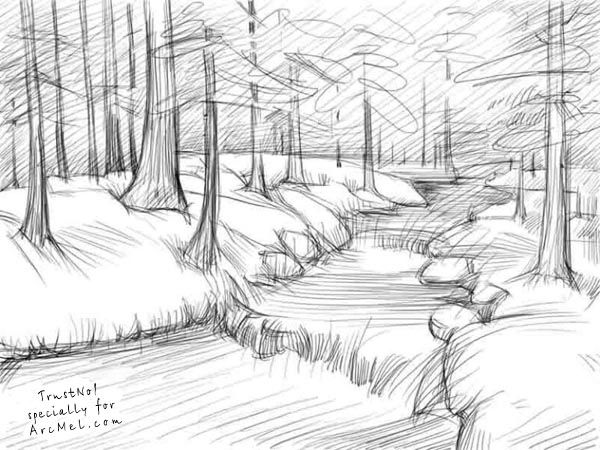 600x450 How To Draw A River Step - River Sketch