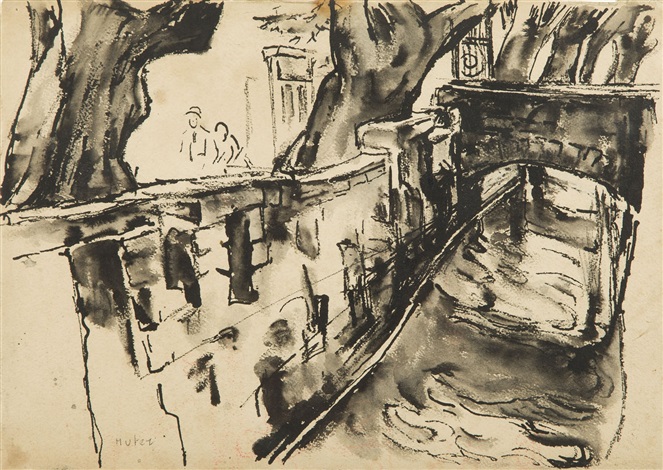 663x470 By The River On The Reverse Trees - River Sketch Images