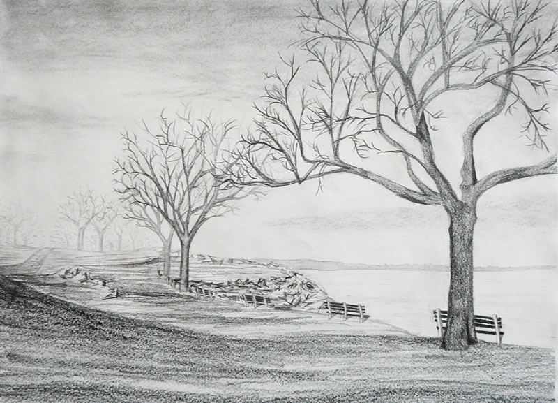 800x577 Drawn River Pencil Drawing - River Sketch Images
