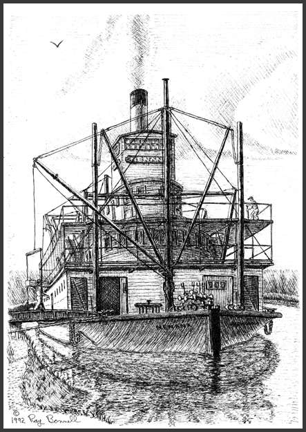 443x625 Pingo Studio The Artwork Of Ray Bonnell - Riverboat Sketch