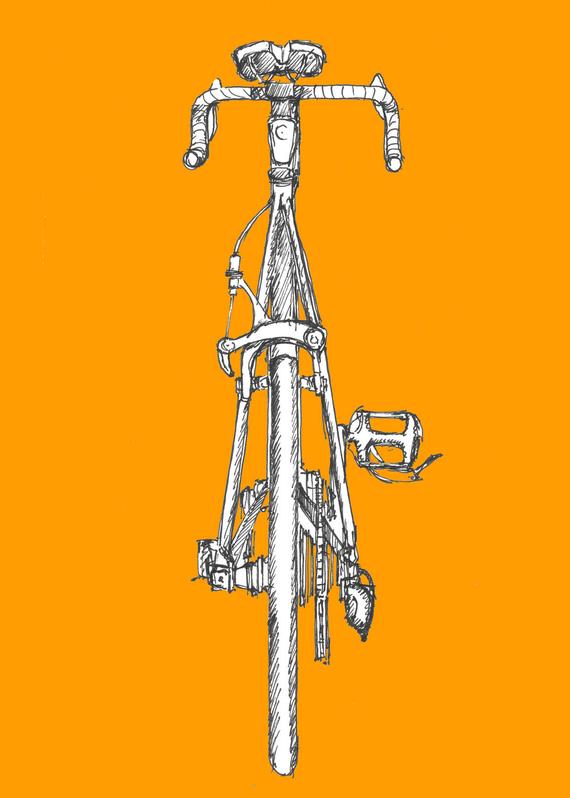 570x798 Ink Sketch Of A Road Bike Etsy - Road Bike Sketch