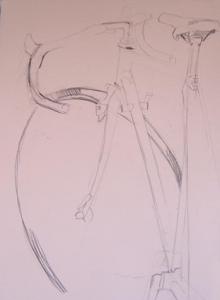 220x300 Road Bike Drawings Bicycle Paintings, Prints And Custom Bike Art - Road Bike Sketch