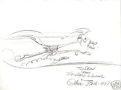 400x297 Chuck Jones Road Runner Pencil Sketch - Road Runner Sketch