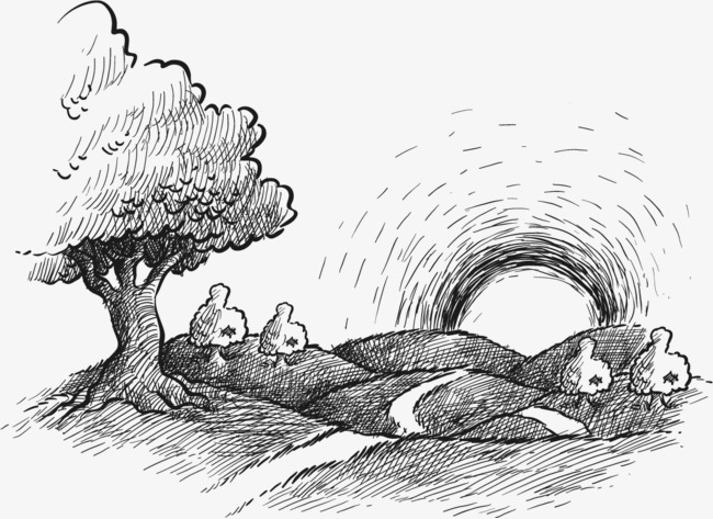 650x473 Hand Drawn Sketch Mountain Road, Sketch, Hand Painted, Field Path - Road Sketch