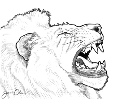 448x336 Roaring Lion By Juliolsson - Roaring Lion Sketch