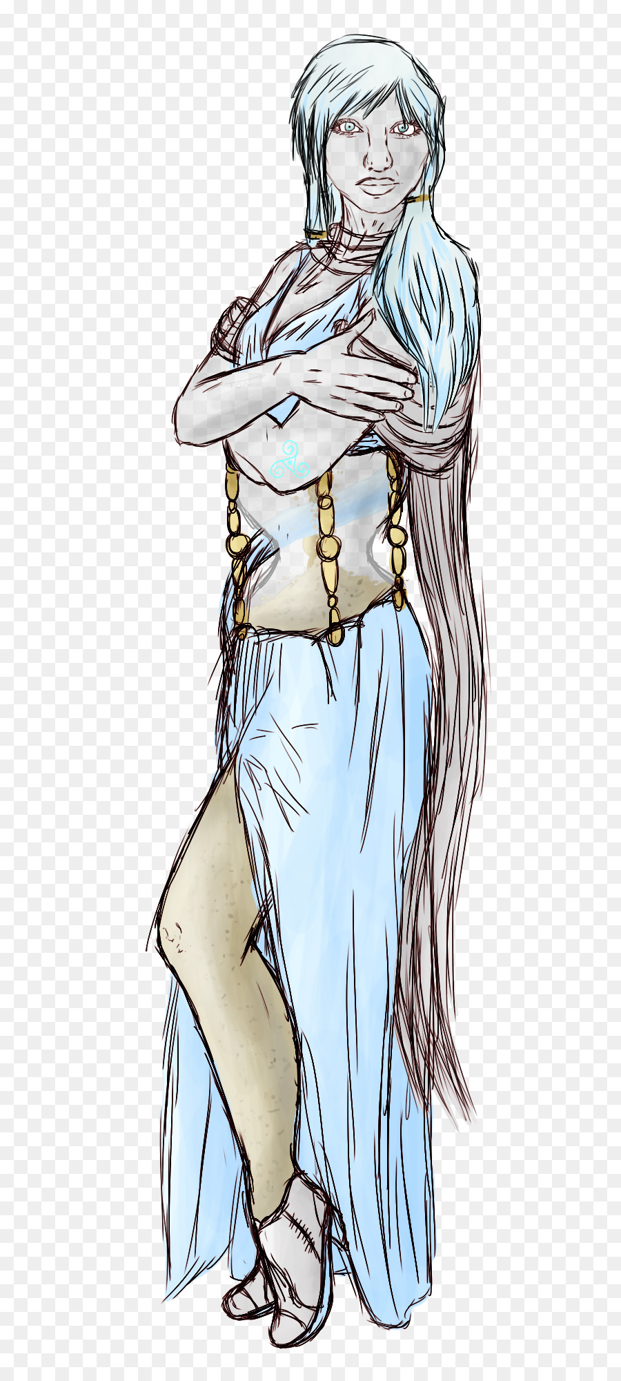 900x2000 Robe Legendary Creature Neck Sketch - Robe Sketch