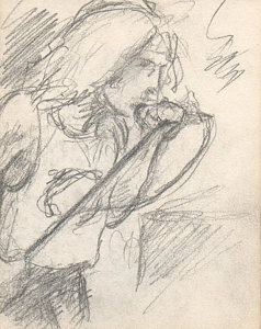 238x300 Sketch Of Robert Plant Drawing By T Ezell - Robert Plant Sketch