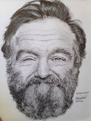 375x500 Robin Williams Drawing By Karin Silvi Saatchi Art - Robin Williams Sketch