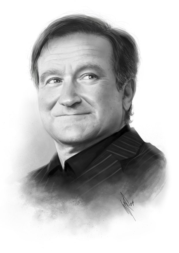 620x877 Artstation - Robin Williams Sketch