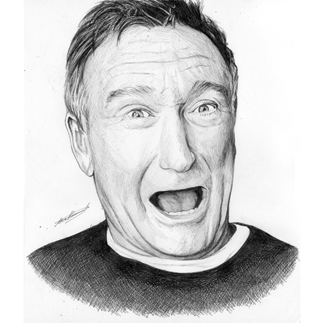 640x640 Robin Williams Portrait Drawing Freehand By Demoose21 - Robin Williams Sketch