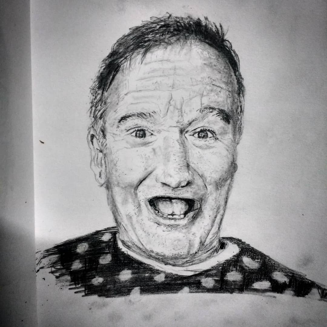 1080x1080 Robin Williams... Pencil Sketch Drawing - Robin Williams Sketch
