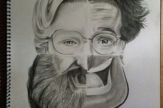 625x415 This Incredible Drawing Shows The Many Faces Of Robin Williams - Robin Williams Sketch
