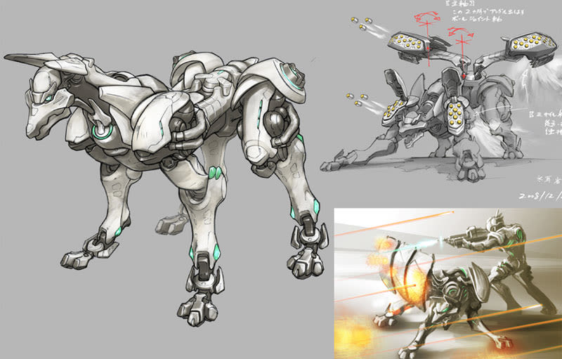 800x511 The Killer Robot Dog That Almost Made It Into Vanquish - Robot Dog Sketch