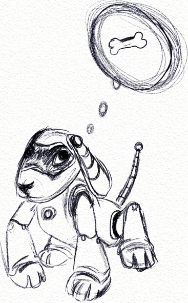 367x591 Robot Dog Sketch By Domobraden - Robot Dog Sketch