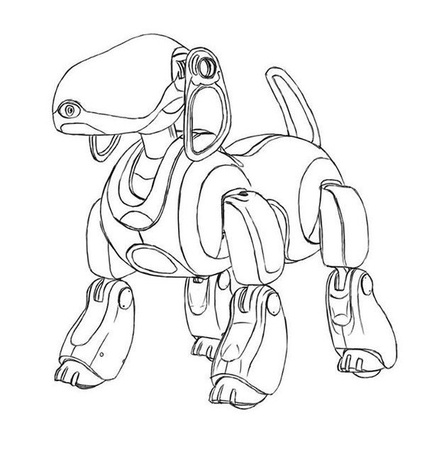 Robot Dog Sketch at PaintingValley.com | Explore collection of Robot ...