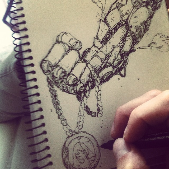 640x640 Pencil And Pen Sketch With No Eraser Manga Chasers Alex - Robot Hand Sketch