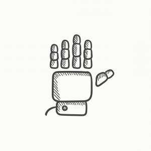 300x300 Robot Hand Sketch Icon Vector Shopatcloth - Robot Hand Sketch