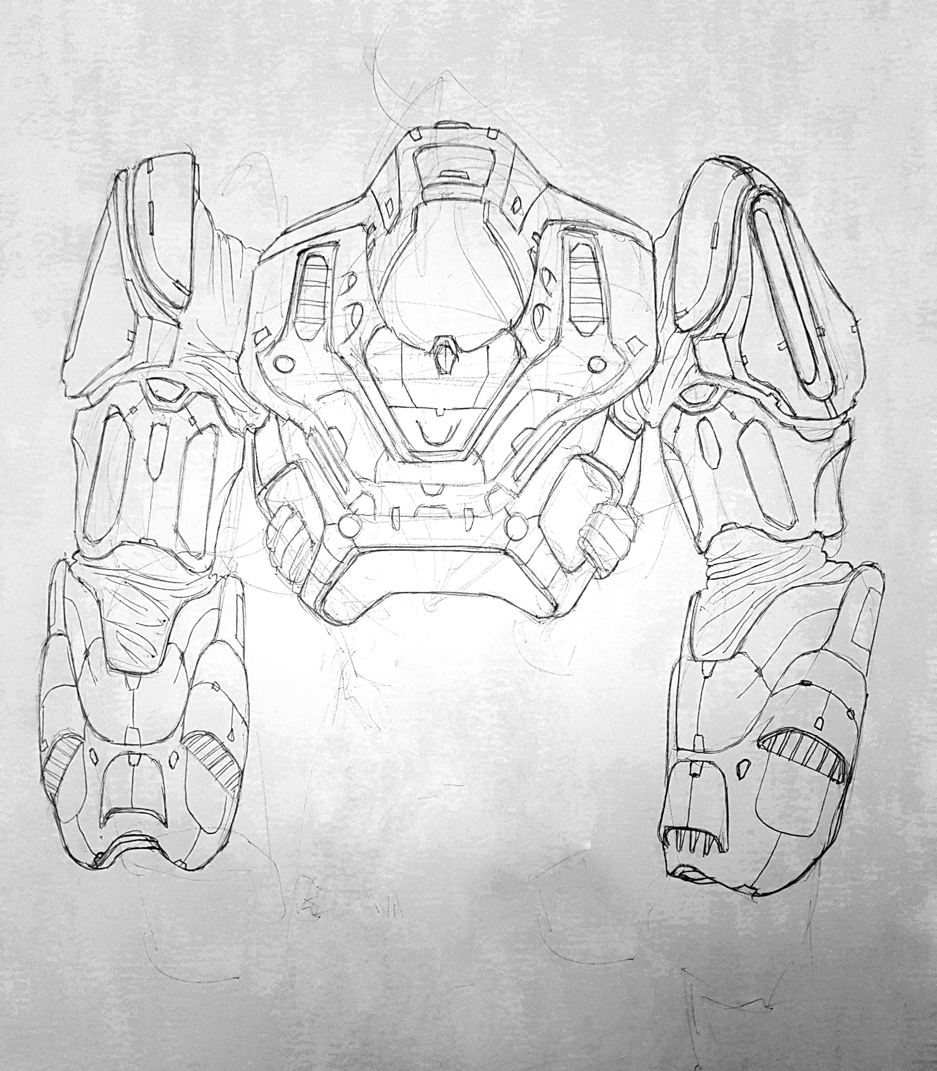 1920x2194 Artstation - Robot Hand Sketch