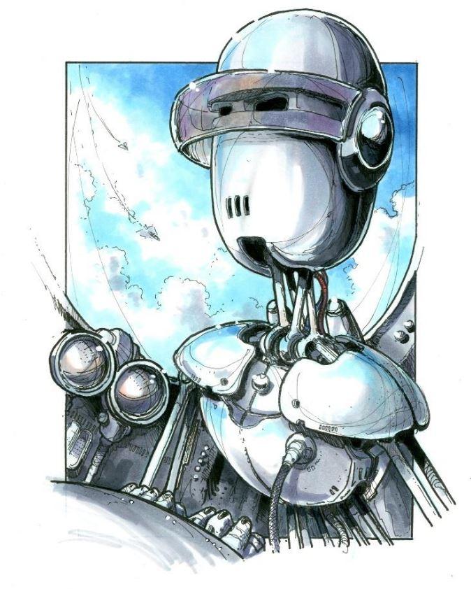 674x842 How To Draw A Robot Using Copic [Video] Copic - Robot Sketch