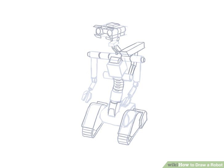 728x546 4 Ways To Draw A Robot - Robot Sketch Images
