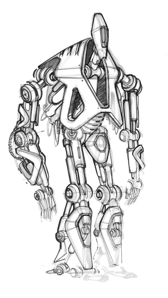 700x1245 Sketch Of A Robot By Designer Spencer Nugent - Robot Sketch Images