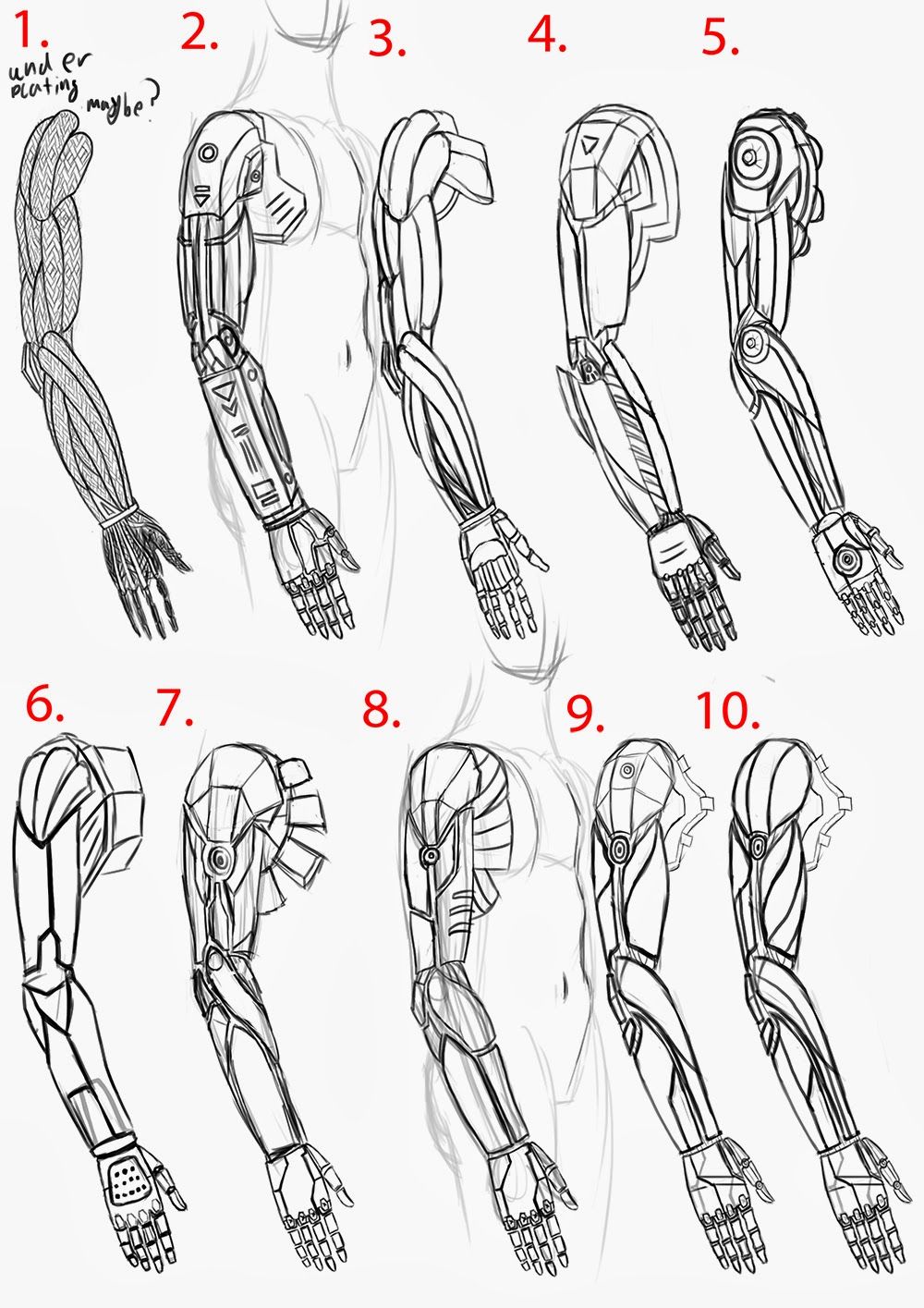 1000x1415 Deus Ex Human Revolution Arm - Robotic Arm Sketch