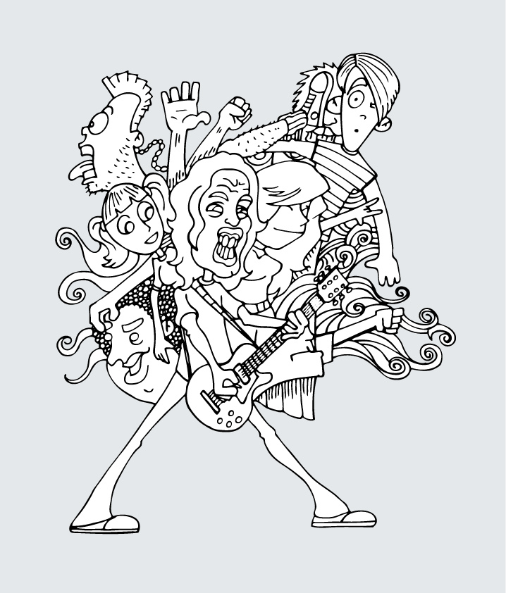 718x842 Rock N Roll Sketch Leonardo Maia - Rock And Roll Sketch