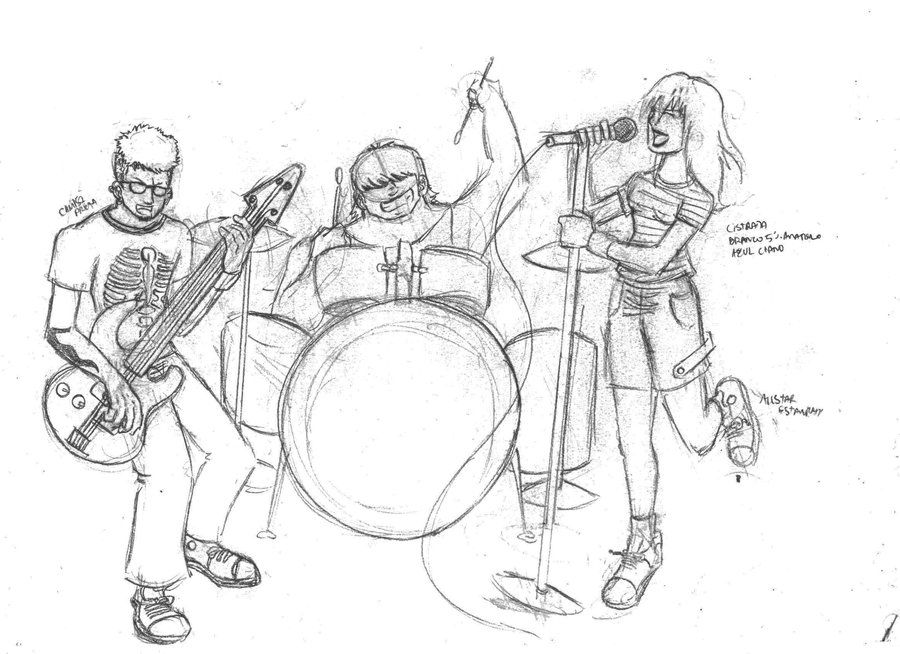 900x654 The Sketch Rock Band - Rock Band Sketch