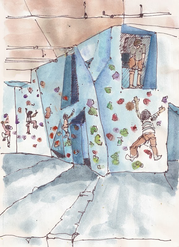 579x800 Urban Sketchers Seattle Seattle Bouldering - Rock Climbing Sketch