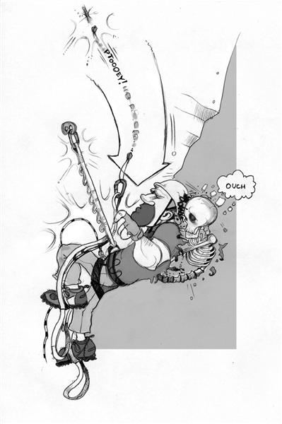 399x600 Climb Safe The Dangers Of Short Static Falls - Rock Climbing Sketch