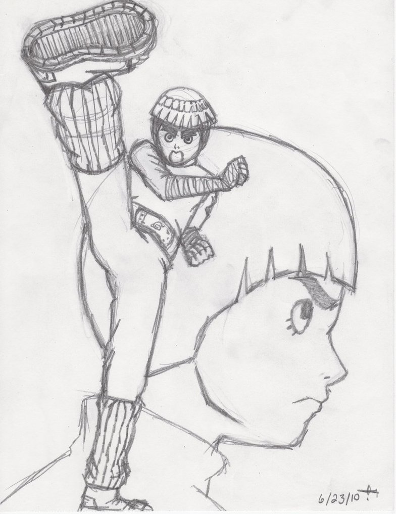 786x1017 Rock Lee And His Deadly Kick By Iraqibull - Rock Lee Sketch