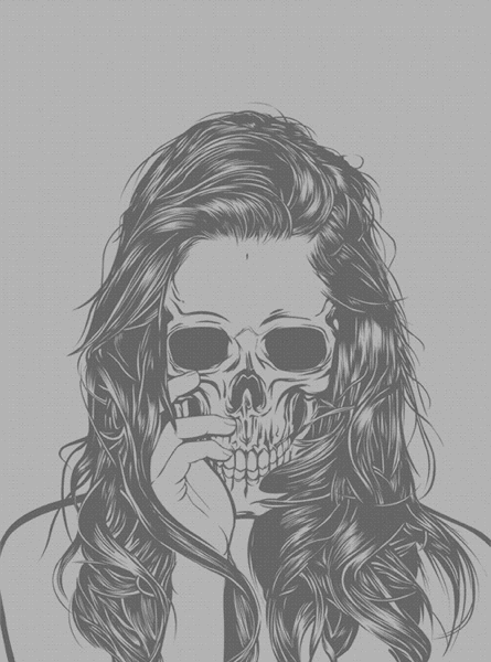 445x600 Rock N Roll Skull Gif - Rock N Roll Sketch