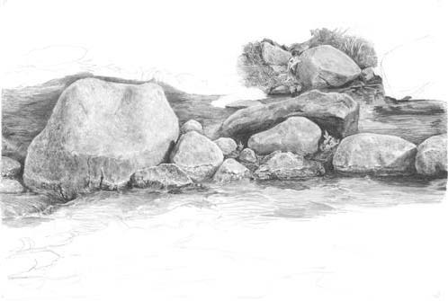 498x335 Rock Drawing Tutorial - Rock Sketch