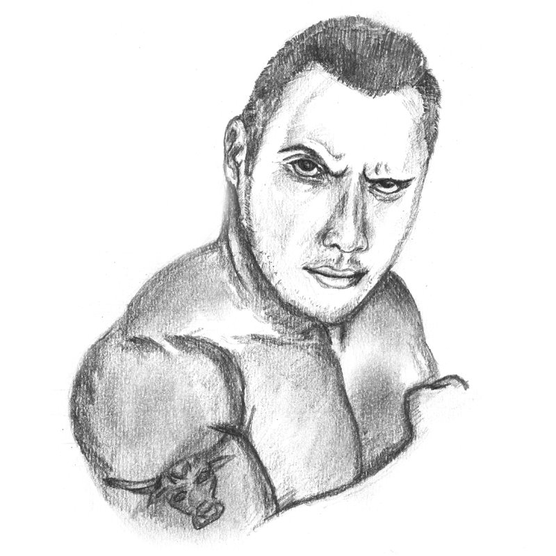 800x800 The Rock Pencil Drawing - Rock Sketch