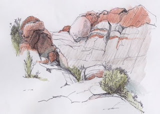 320x228 Diane Wright Art Journal Red Rock Canyon - Rock Sketch
