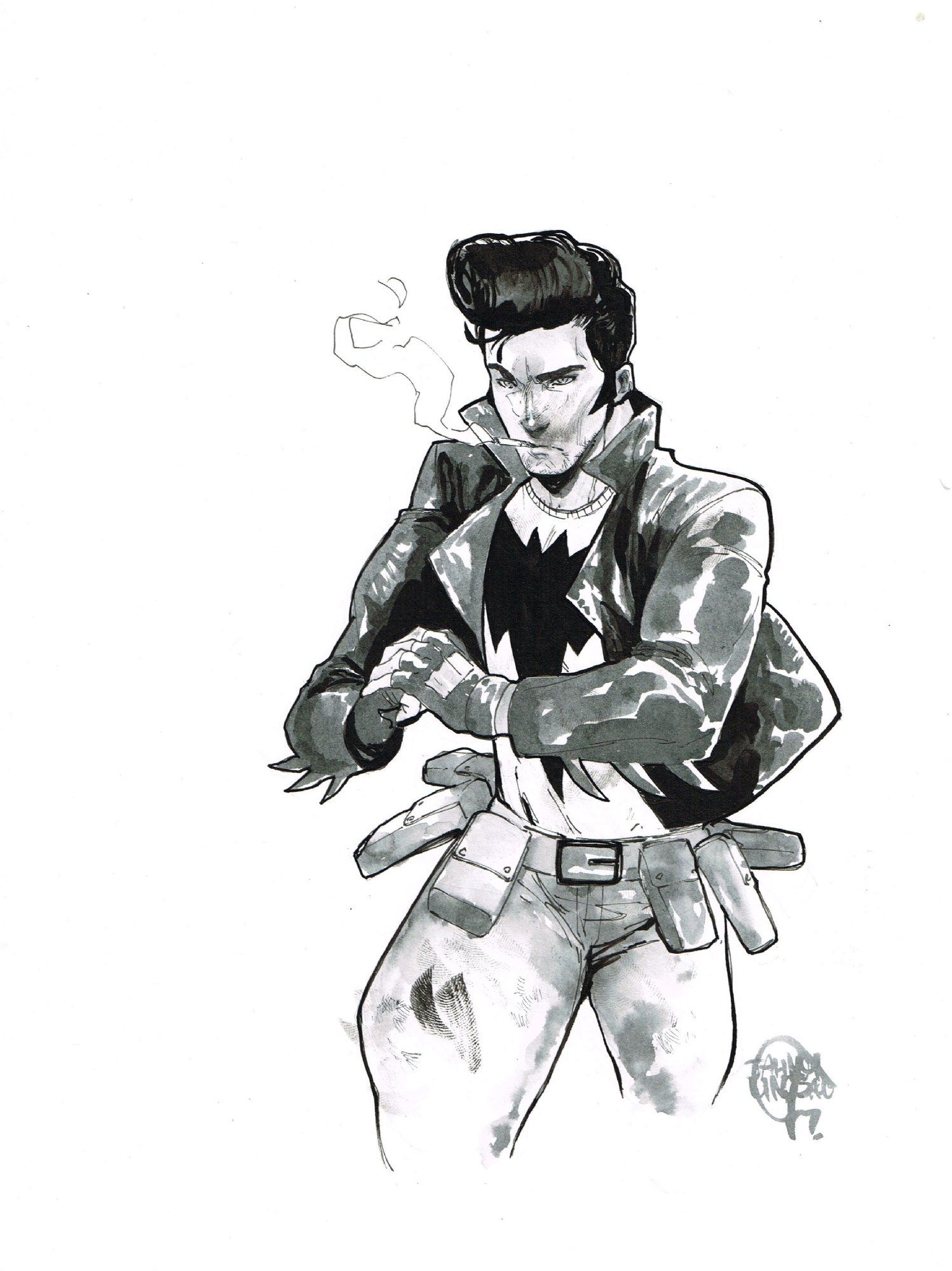 1498x2000 Rockabilly Batman - Rockabilly Sketch
