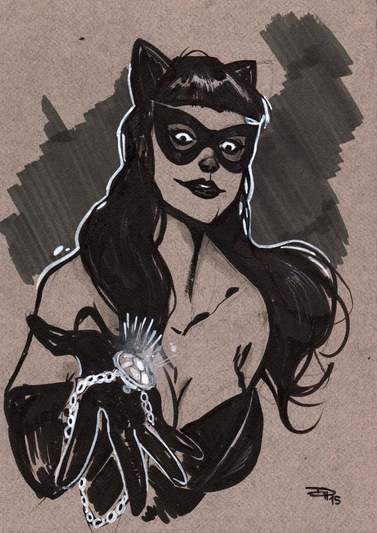 752x1062 Rockabilly Catwoman Sketch By Denism79 - Rockabilly Sketch