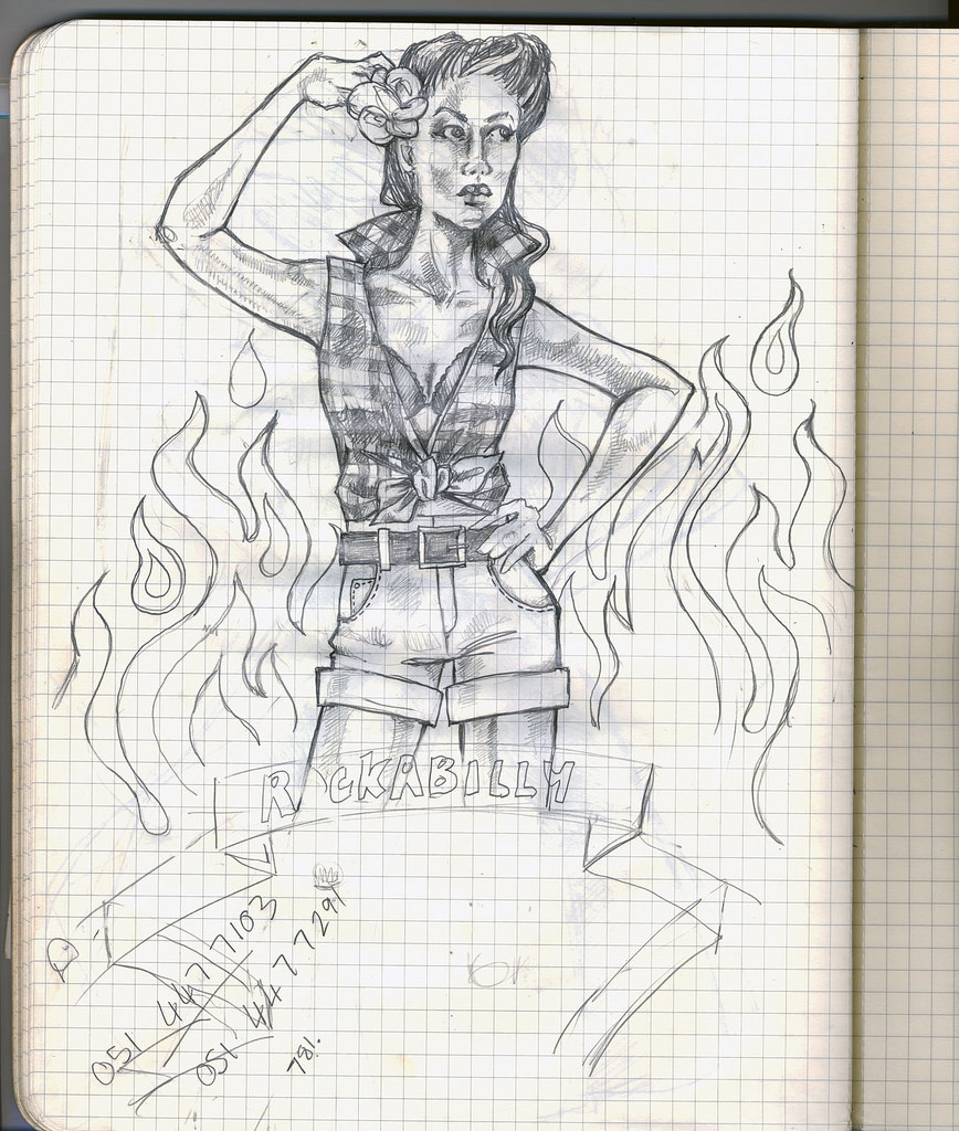 868x1024 Rockabilly Sketch Danettemaree - Rockabilly Sketch