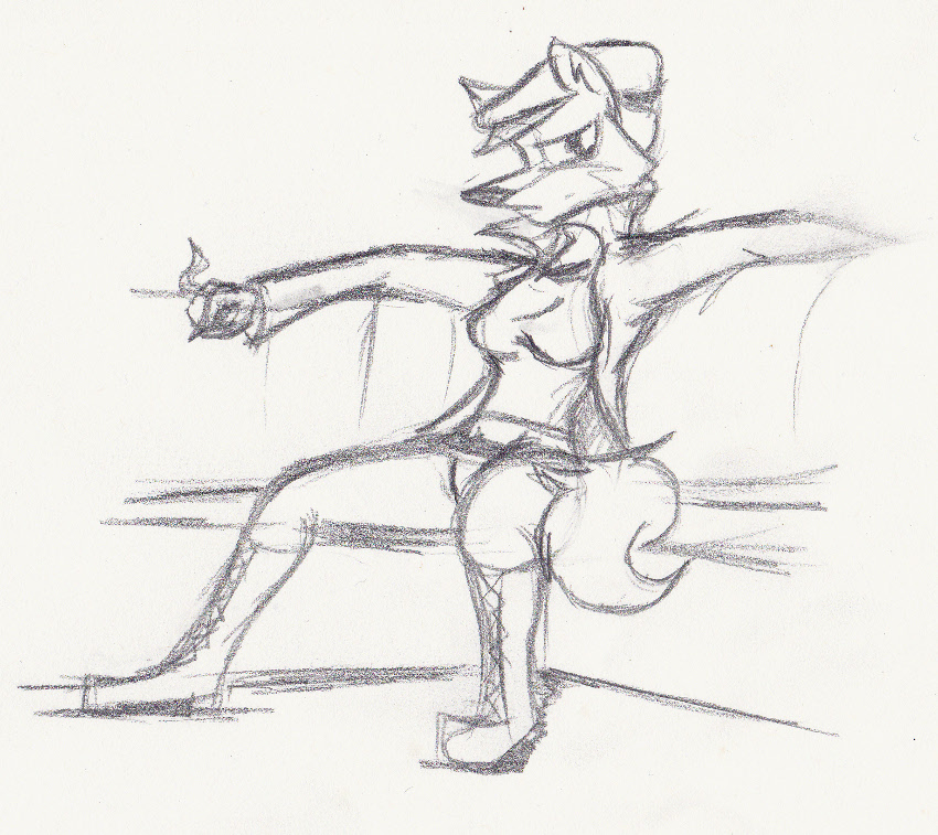 850x757 Rocker Vixen Sketch Weasyl - Rocker Sketch