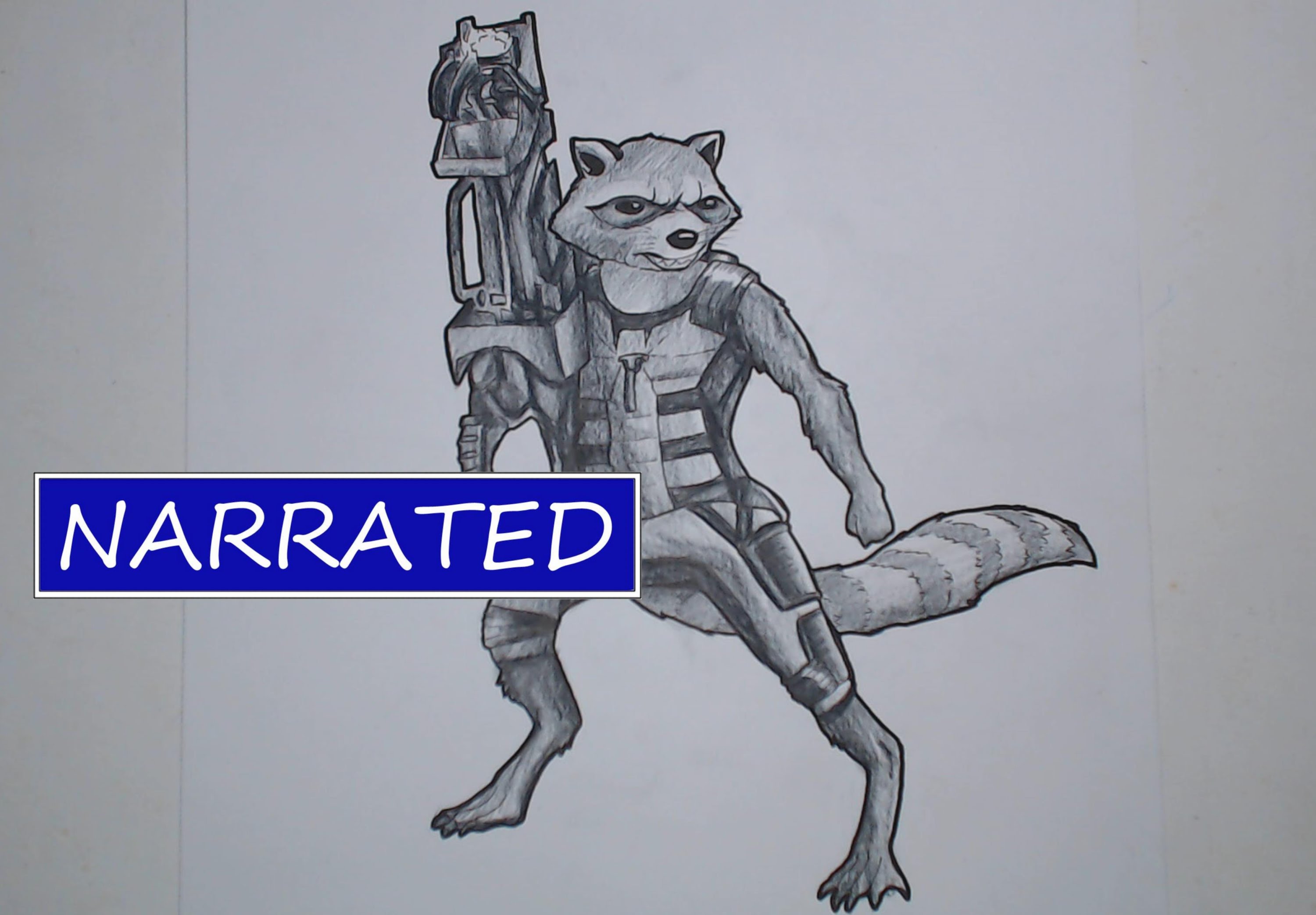 3000x2087 How To Draw Rocket Raccoon Narrated Tutorial - Rocket Raccoon Sketch