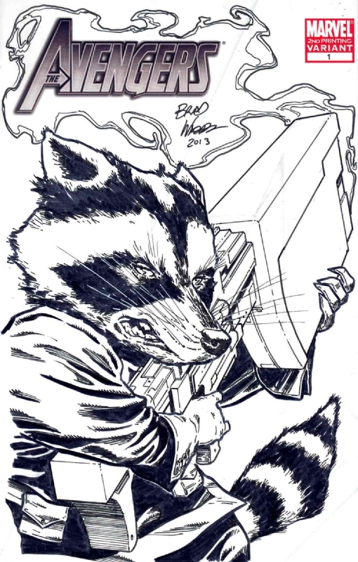 510x800 Avengers Blank - Rocket Raccoon Sketch