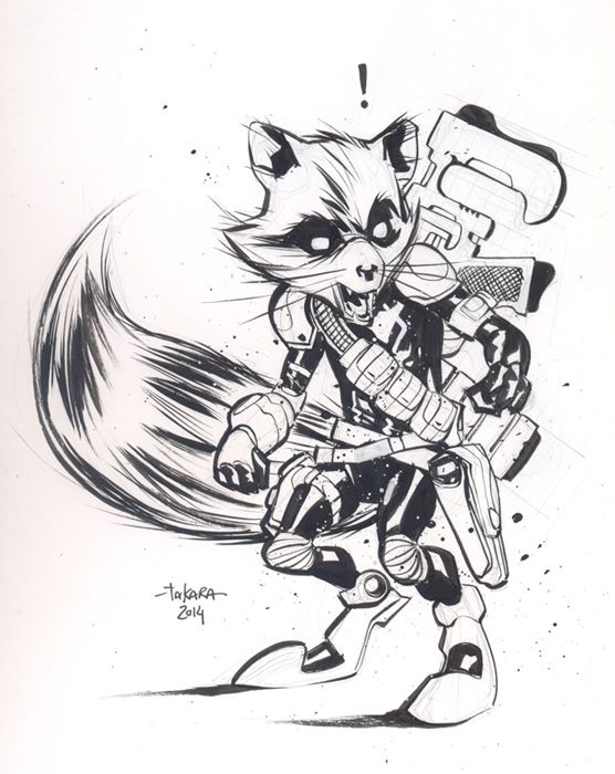 556x700 Nycc 14 Sketch - Rocket Raccoon Sketch