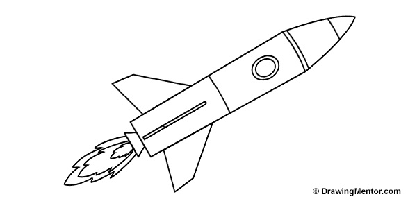 600x300 How To Draw A Rocket Ship Tutorial - Rocket Ship Sketch