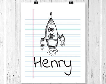 340x270 Rocket Ship Sketch Etsy - Rocket Ship Sketch