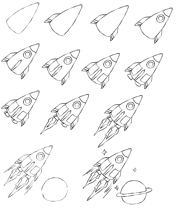 608x720 Draw A Rocketship Art Tutorials Drawings, Art And - Rocket Ship Sketch